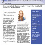 Chiropractic Body Communication – Power of the Mind Part 2.1