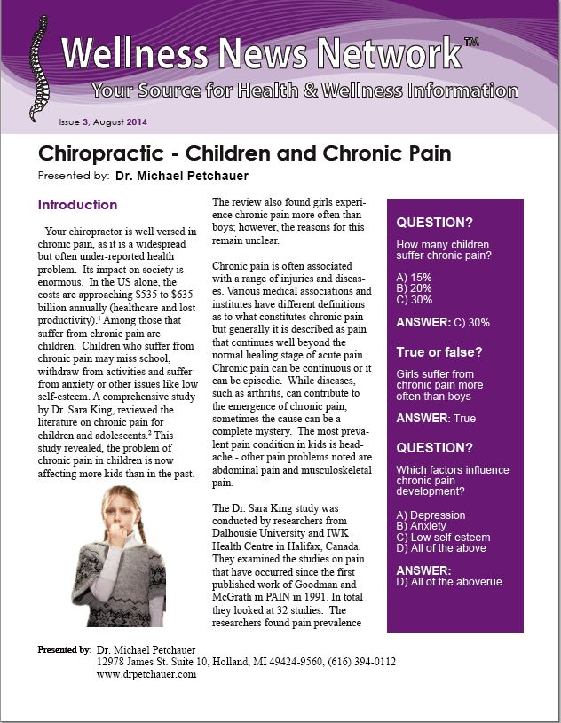 Chiropractic - Children and Chronic Pain1