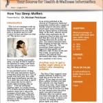 How You Sleep Matters1